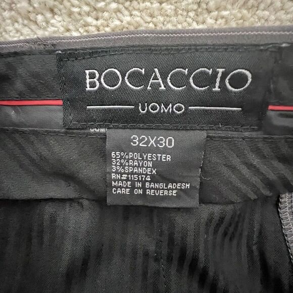 Bocaccio Uomo Pants‎ Men's 32 x 27 Gray Striped Dress Pant Pleated Front - Picture 6 of 9